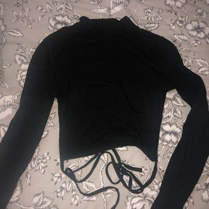 Black open back shirt